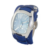Chronotech Blue Leather Dress Watch